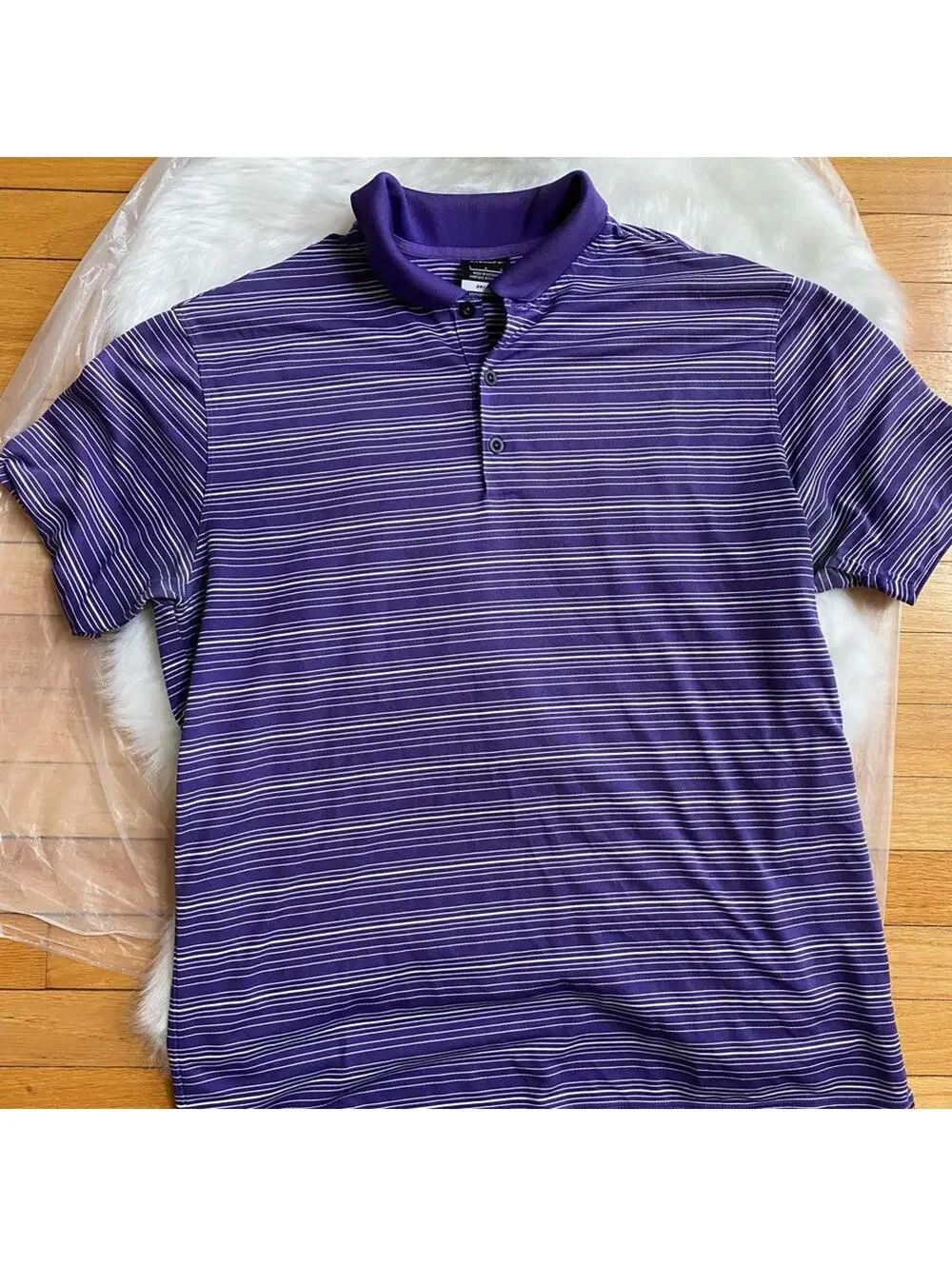 Nike Golf Men’s Purple Striped Polo Shirt Large